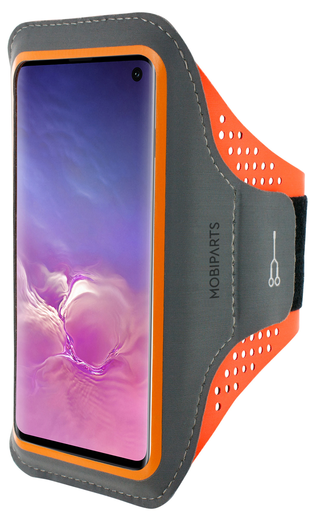 Mobiparts Comfort Fit Sport Armband Samsung Galaxy S10 Neon Orange