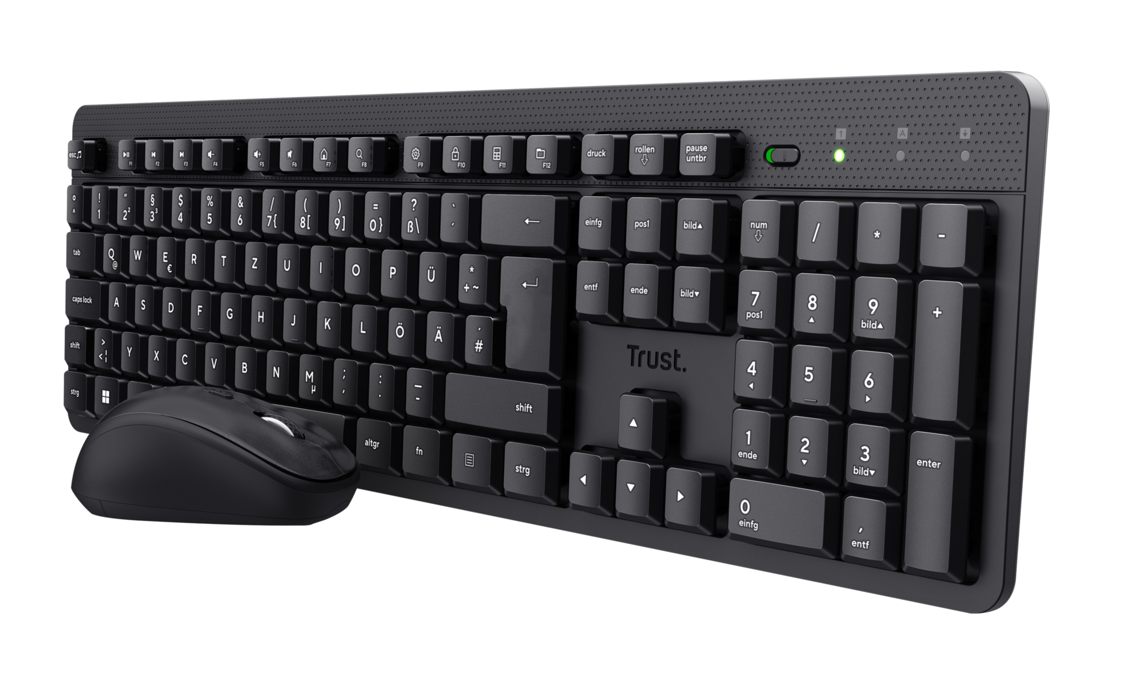 Trust TKM-360 tastiera Mouse incluso Ufficio RF Wireless QWERTY Nordic Nero