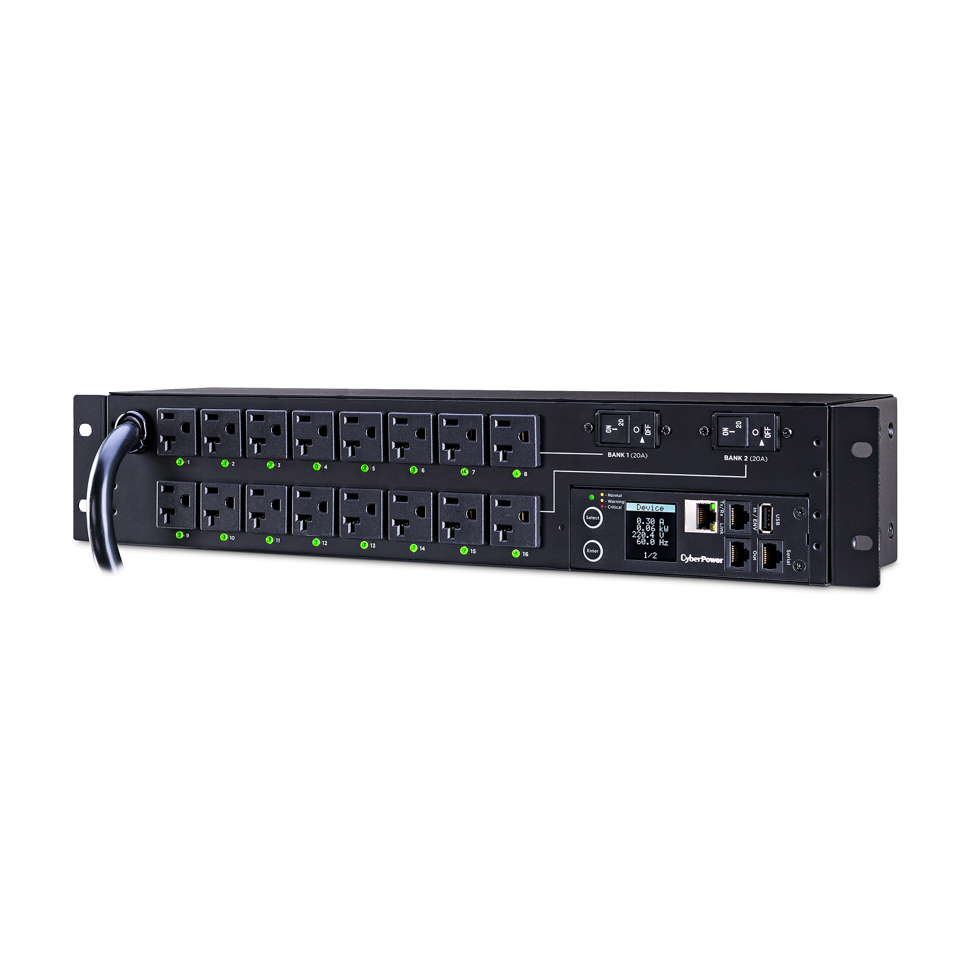 CyberPower PDU41003 power distribution unit (PDU) 16 AC outlet(s) 2U Black – image 2