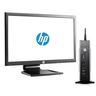HP THINCLIENT BUNDEL (E4S21AT+C6Y18AT+DC198A) t510 WES7E met 23inch IPS monitor inclusief DVI kabel