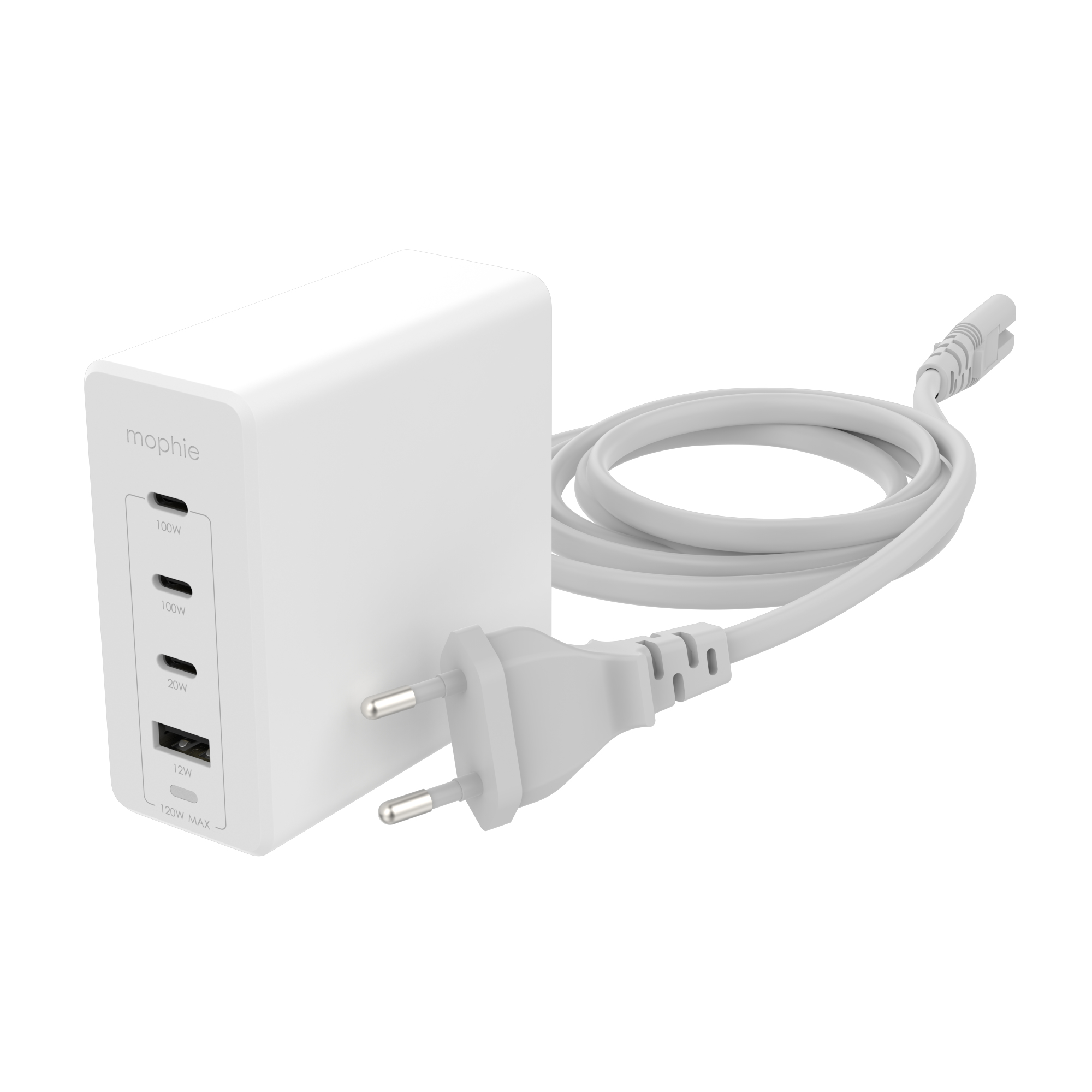 mophie Accessories-Wall Adapter-USB-C-PD-HUB-120W-GAN-White-EU(3xUSBC + 1xUSBA) – image 2