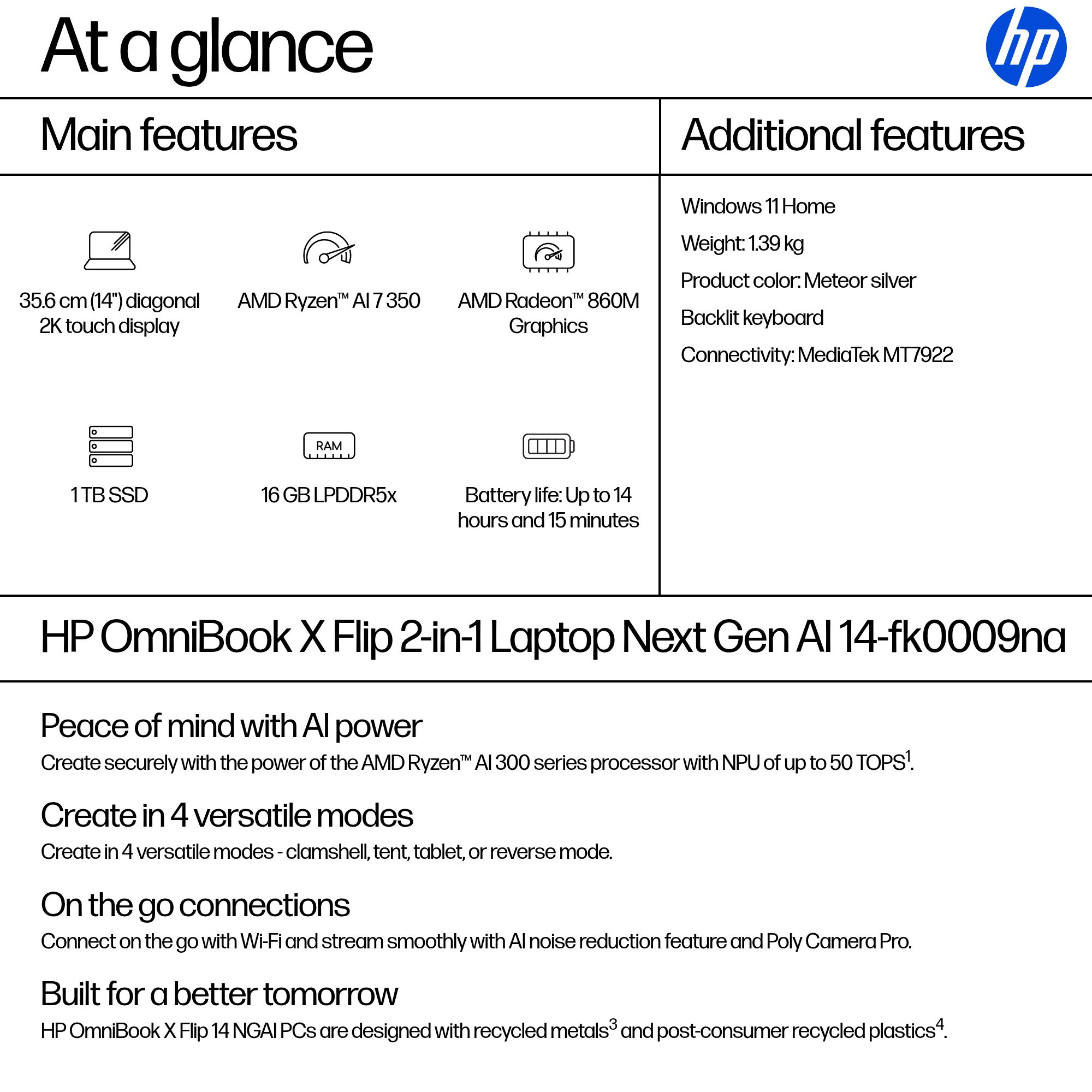HP OmniBook X Flip Next Gen AI 14-fk0009na – image 4