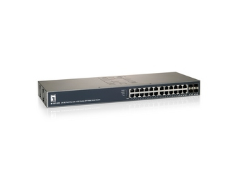 LevelOne 24 GE PoE-Plus with 4 Shared SFP Web Smart Switch, 185W – image 2