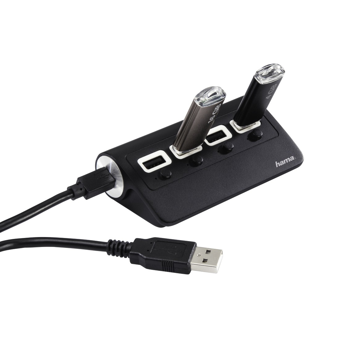 Hama 00054131 interface hub USB 2.0 480 Mbit/s Black – image 2