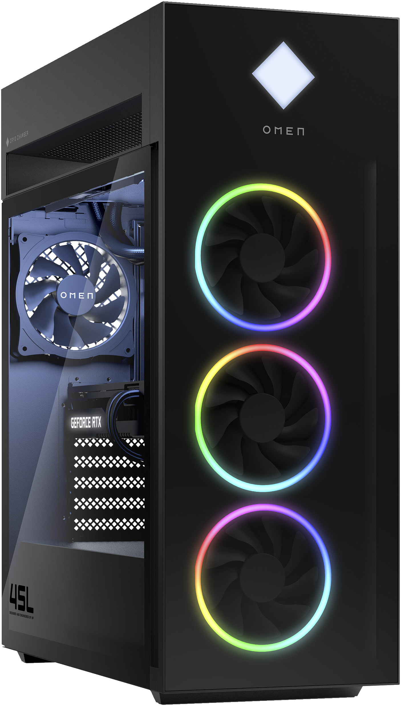 HP OMEN by HP 45L GT22-0023na AMD Ryzen™ 7 5800X 16 GB DDR4-SDRAM 1 TB SSD NVIDIA GeForce RTX 3080 Windows 11 Home PC Liquid cooling system Black – image 3