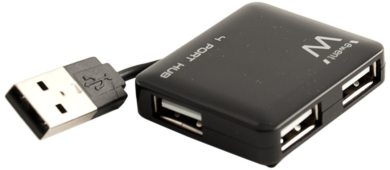 Ewent EW1124 interface hub USB 2.0 480 Mbit/s Black