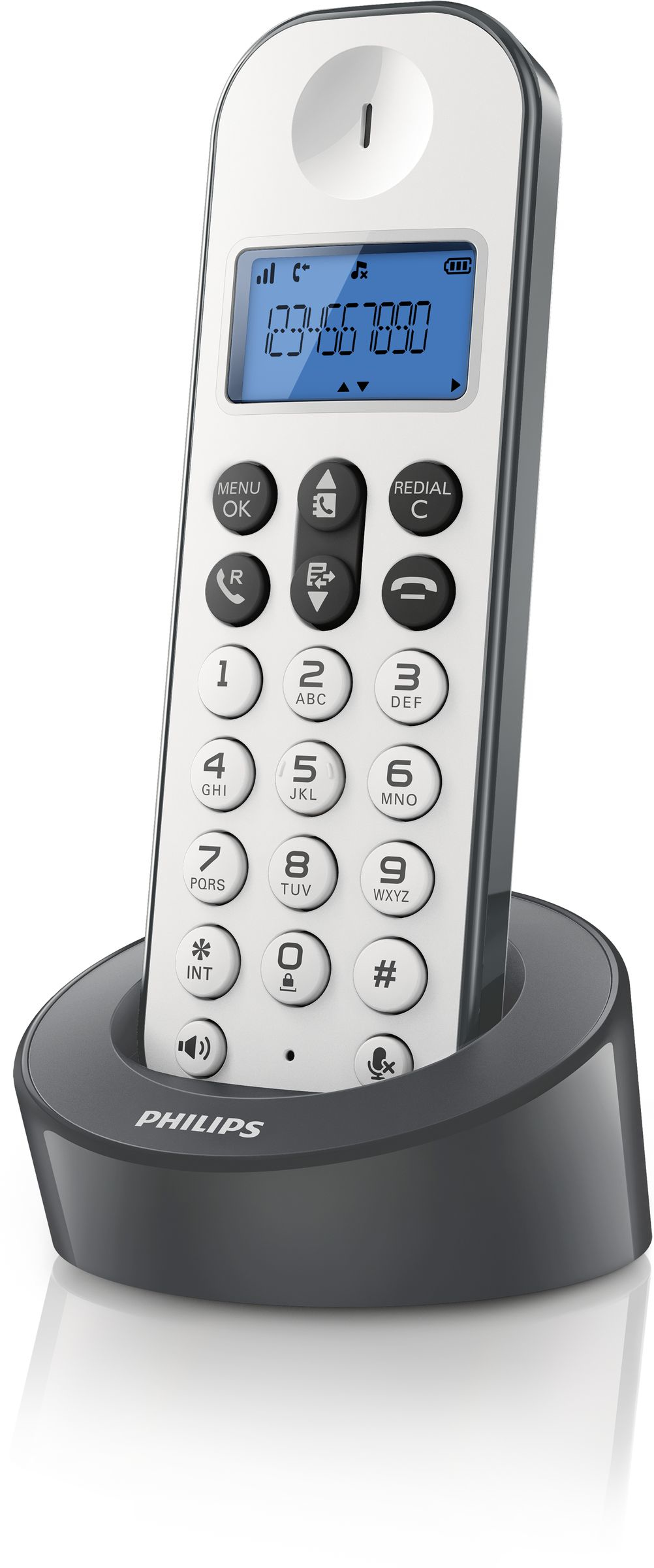 Philips D1211WG/FR telephone Caller ID Grey, White – image 2