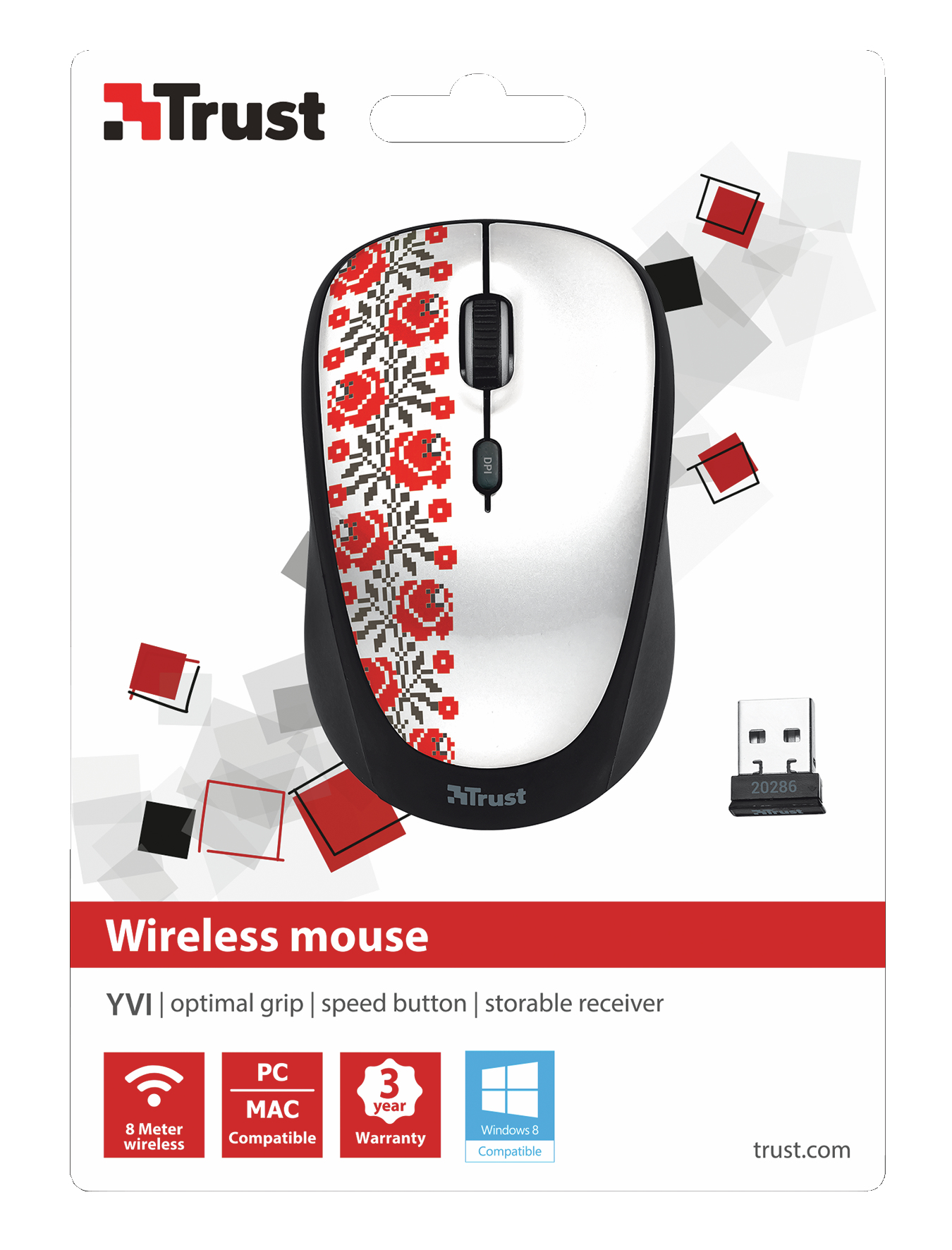 Trust 20286 mouse Travel Ambidextrous RF Wireless Optical 1600 DPI – image 5
