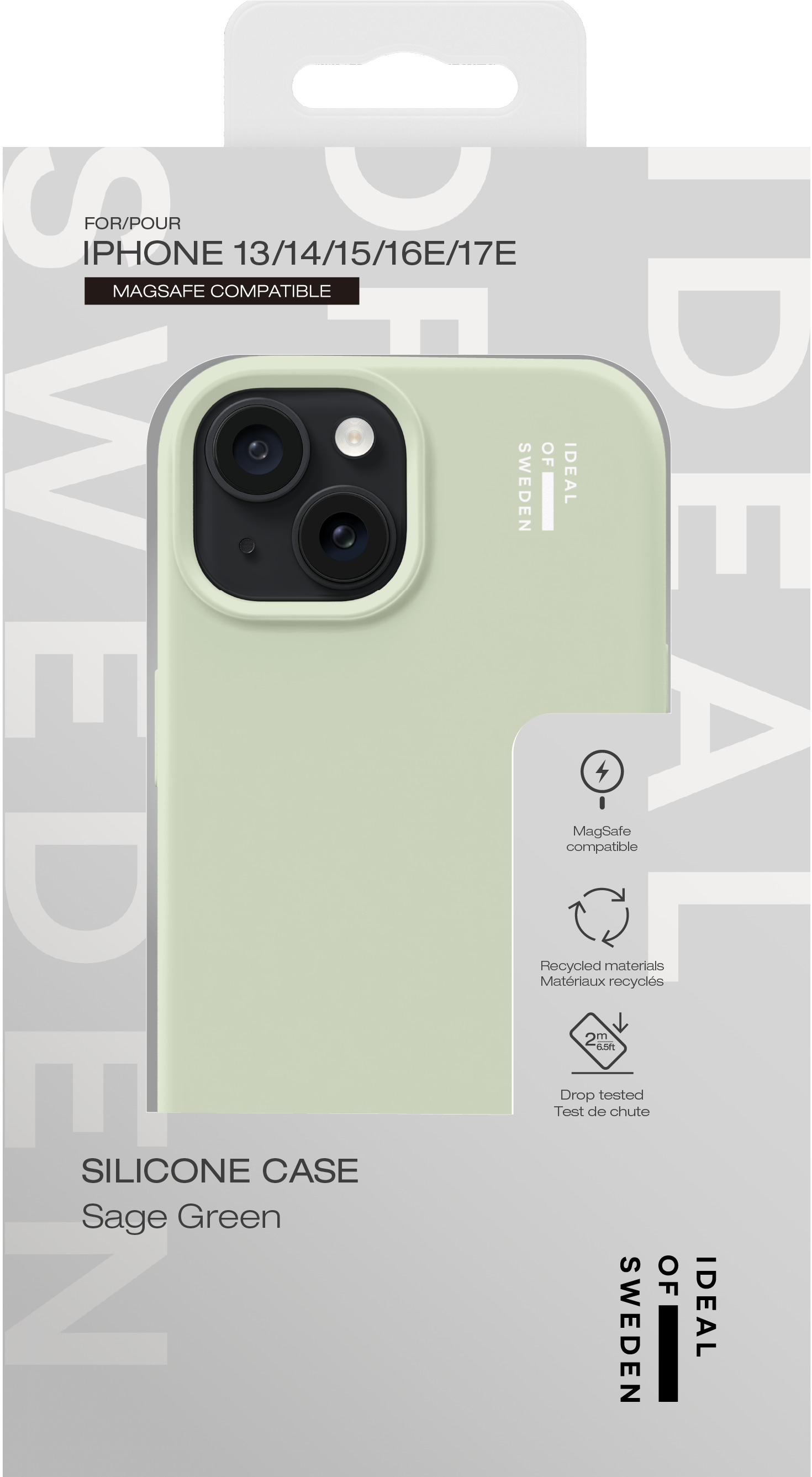 iDeal of Sweden Silicone Case MagSafe iPhone 13 / 14 / 15 / 16e / 17e Sage Green – image 5