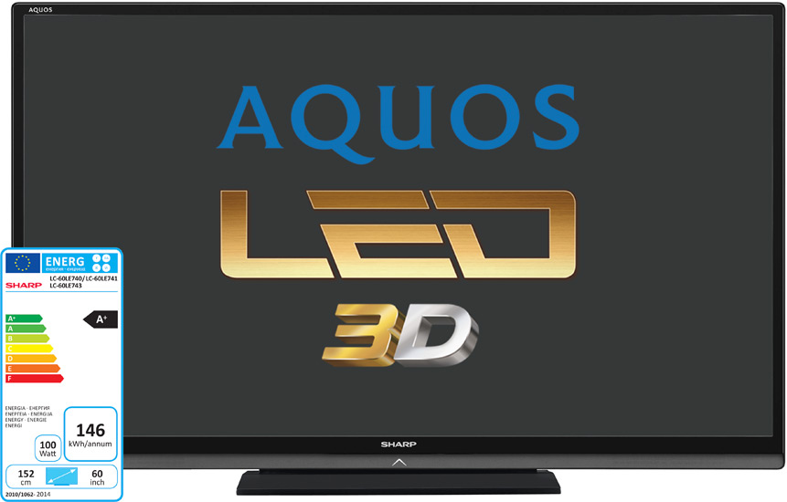 Sharp LC-60LE743E hospitality TV – image 1
