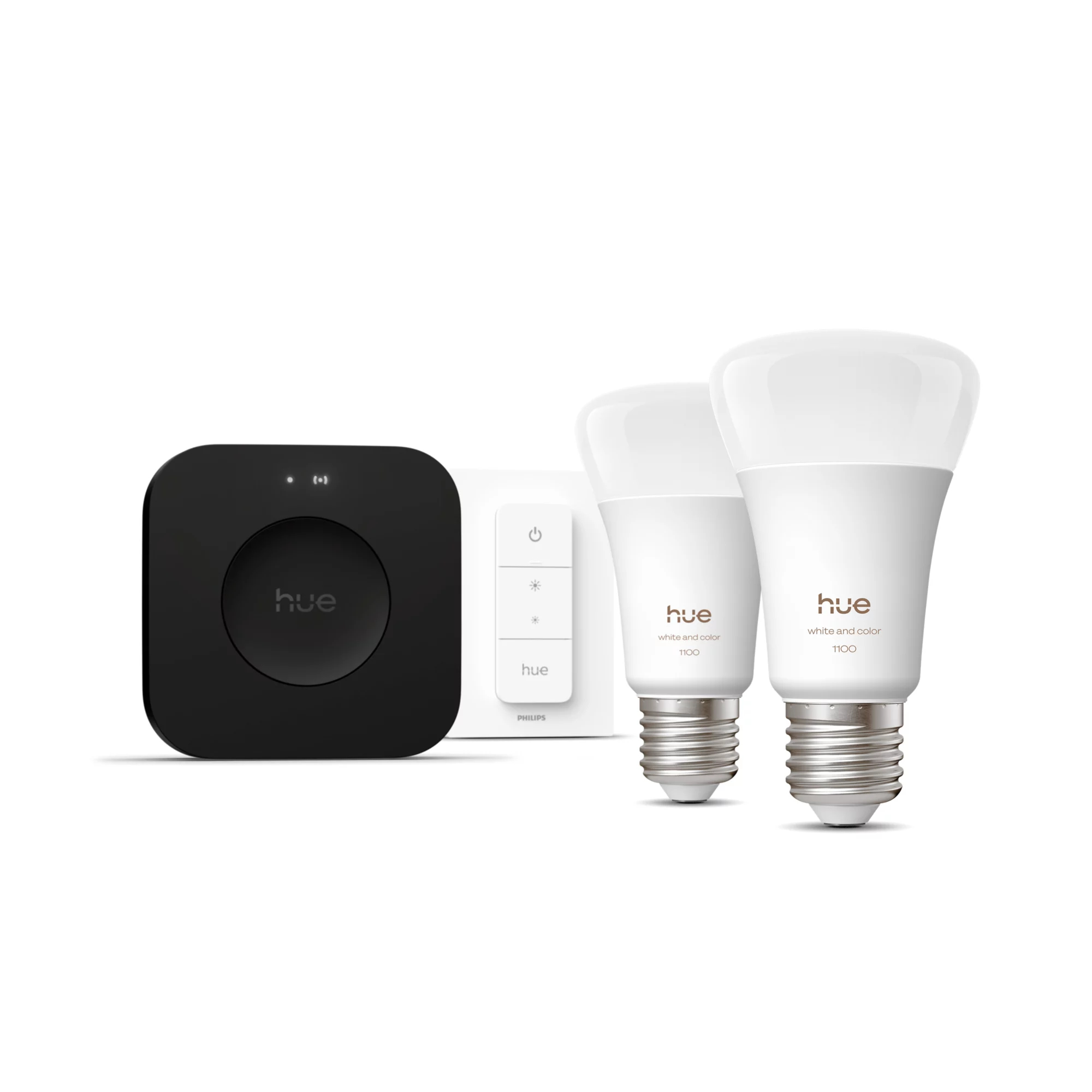 Philips by Signify Philips Hue White and colour ambience Starter kit: 2 E27 smart bulbs + Dimmer switch + Bridge Pro – image 2