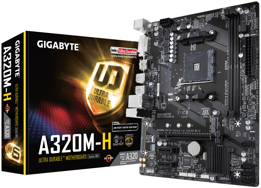 GIGABYTE GA-A320M-H motherboard AMD A320 Socket AM4 micro ATX