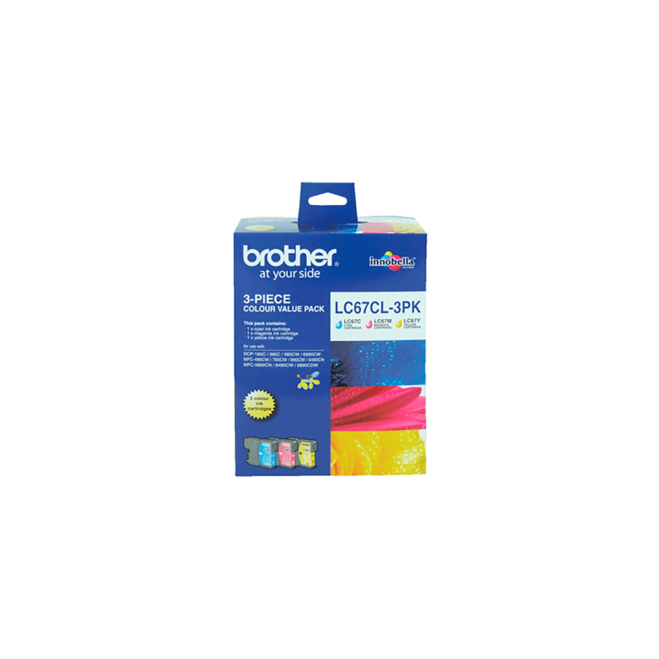 Brother LC-67CL3PK ink cartridge 3 pc(s) Original Cyan, Magenta, Yellow