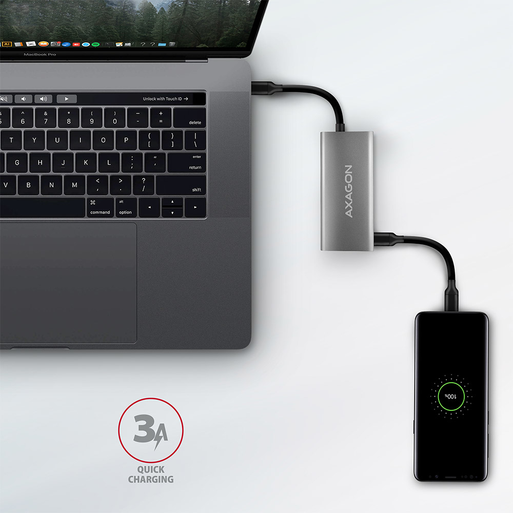 Axagon HMC-4G2 USB 3.2 Gen 2 10 Gbps hub, 2x USB-A, 2x USB-C – image 7