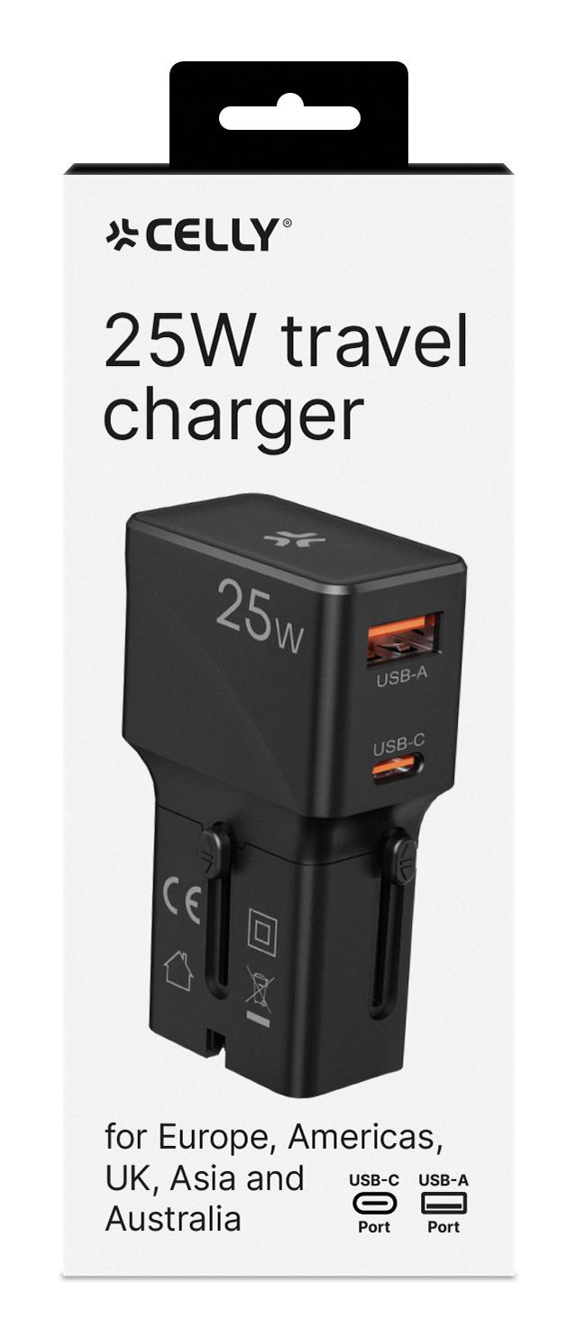 Celly MULTIPLUGSL25W mobile device charger Headphones, Smartphone, Tablet Black AC Fast charging Indoor – image 6
