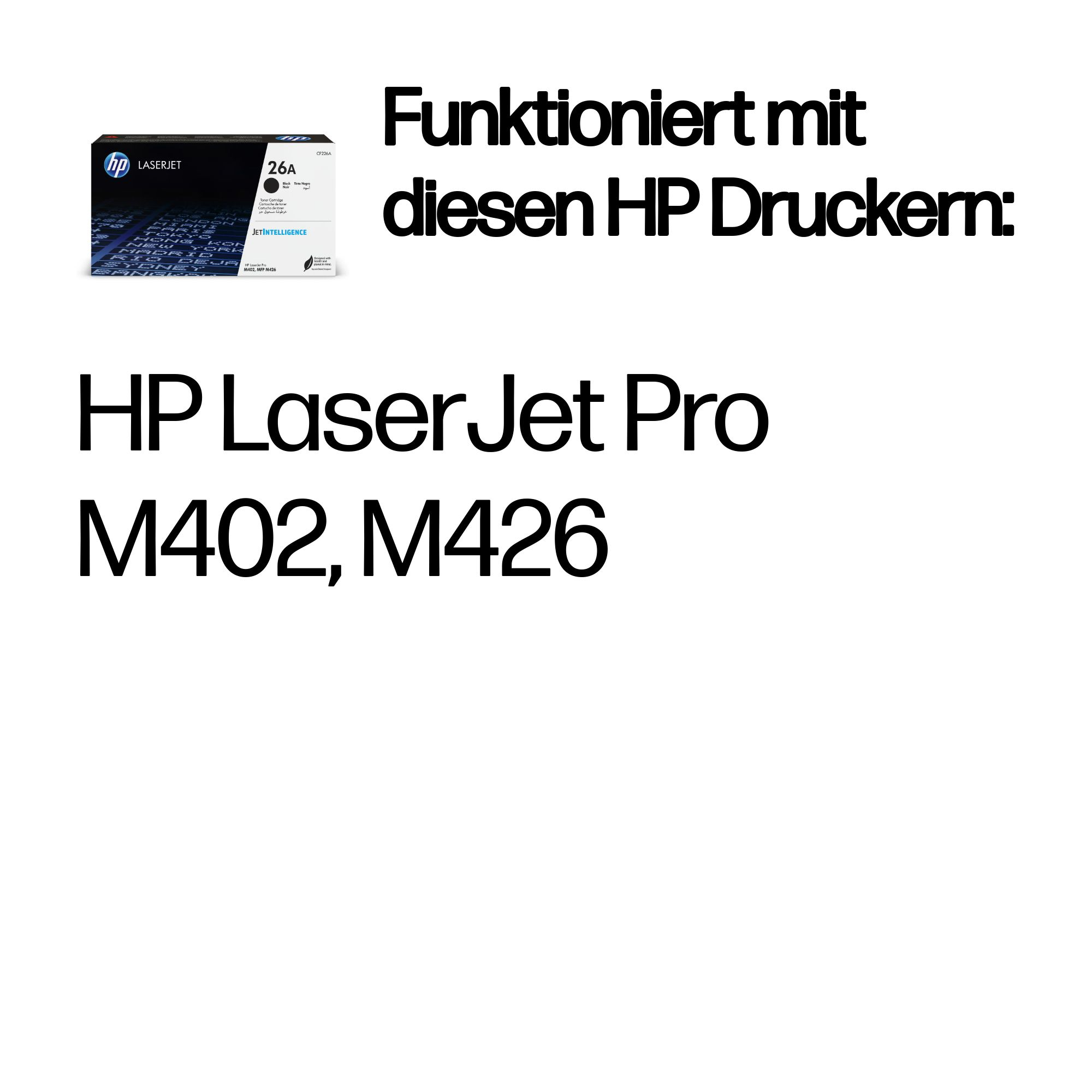 HP 26A       Schwarz     LaserJet    Tonerpatrone