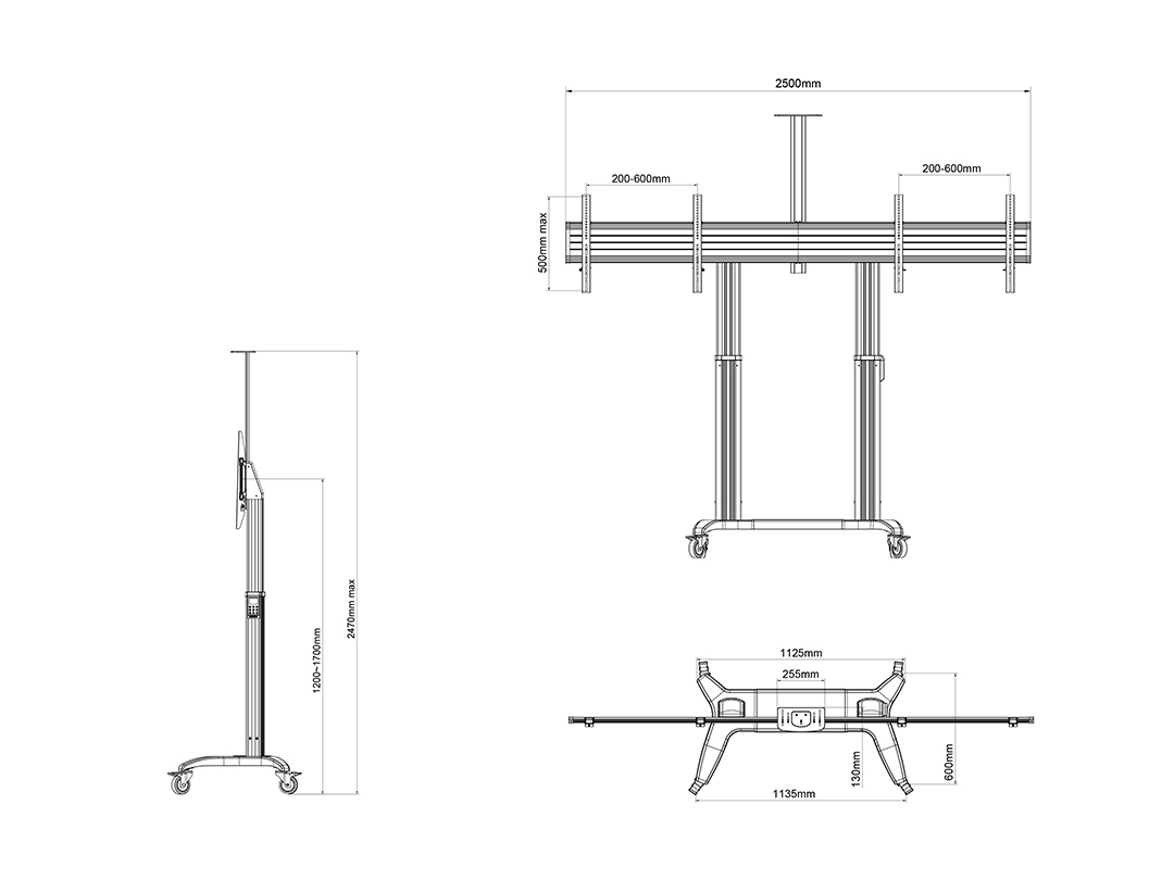 Multibrackets M Motorized Public Floorstand Dual Screen 180 HD – image 6