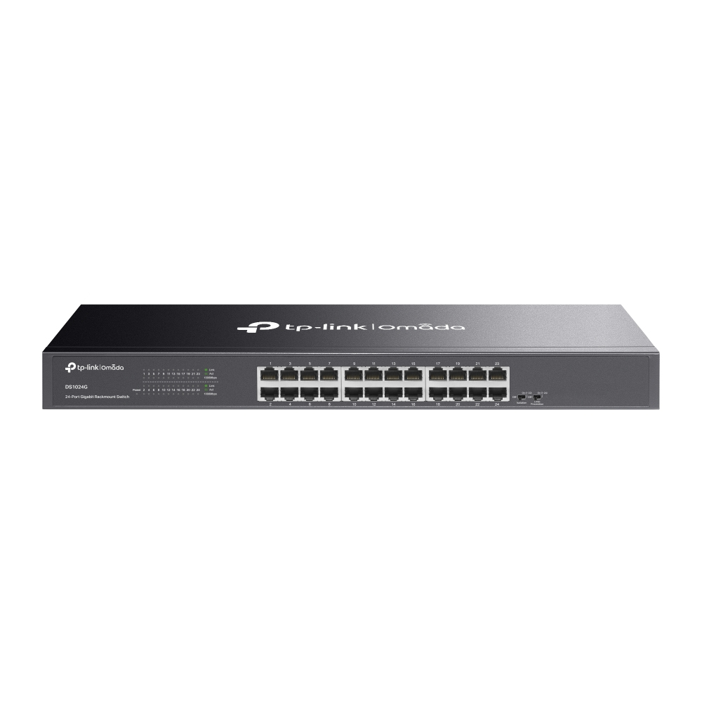 TP-Link Omada DS1024G network switch Unmanaged Gigabit Ethernet (10/100/1000) 1U Black – image 1