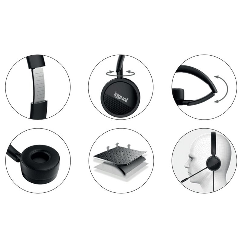 iggual Headset with mic Dual Tech USB/3.5 mm – image 4