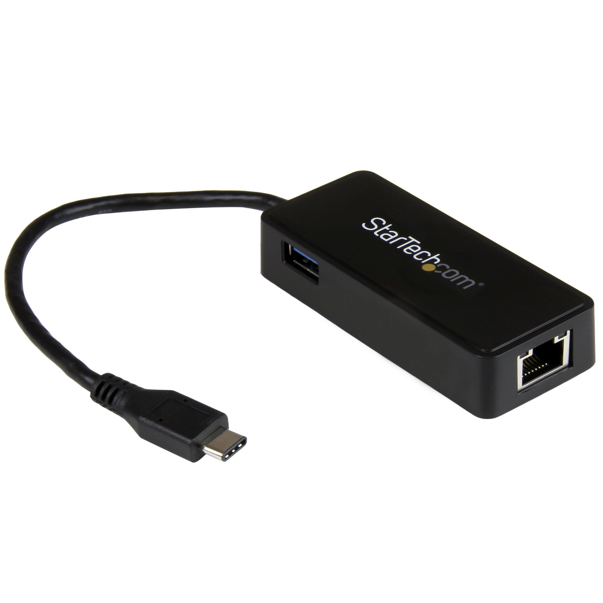 StarTech.com USB-C to Gigabit Network Adapter with Extra USB 3.0 Port - Black