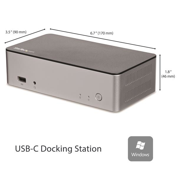 StarTech.com Dual-Monitor USB-C Dock for Windows - 2.5” SATA SSD/HDD Bay – image 2
