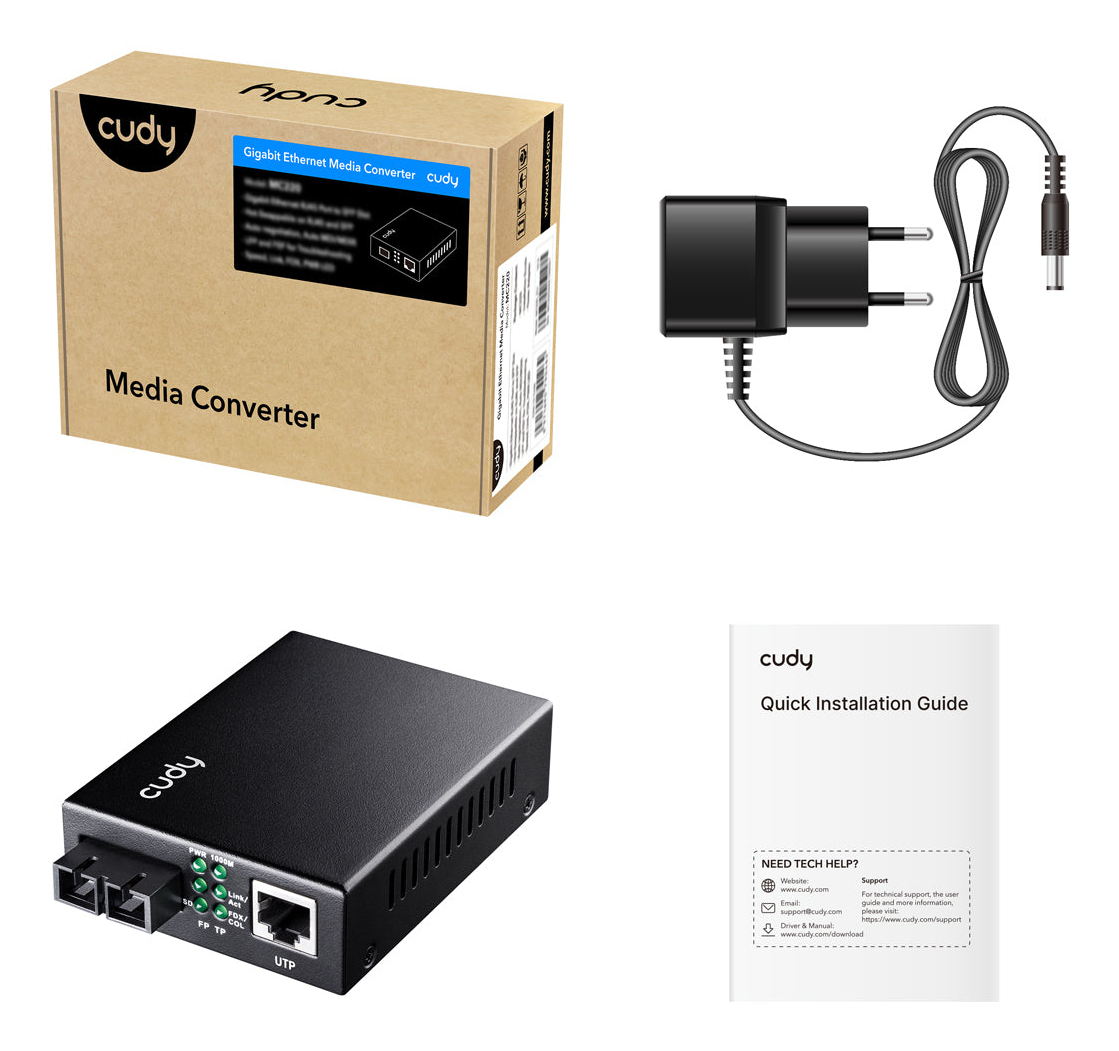 Cudy MC100GSA-20 network media converter 1000 Mbit/s 1310 nm Single-mode Black – image 3