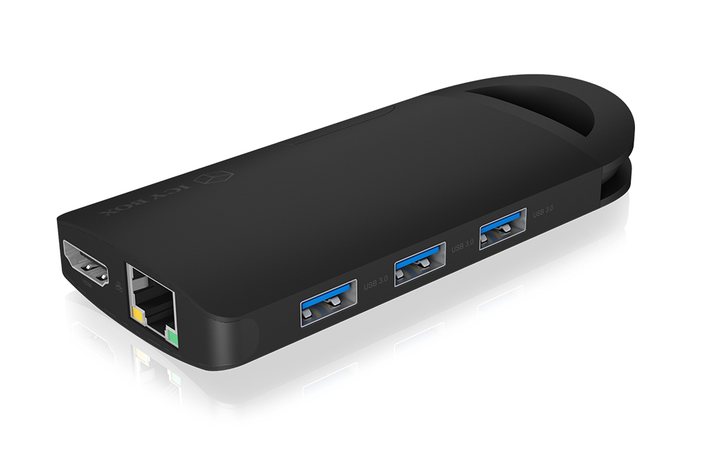 ICY BOX IB-DK4038-CPD Wired USB 3.2 Gen 1 (3.1 Gen 1) Type-C Black – image 1