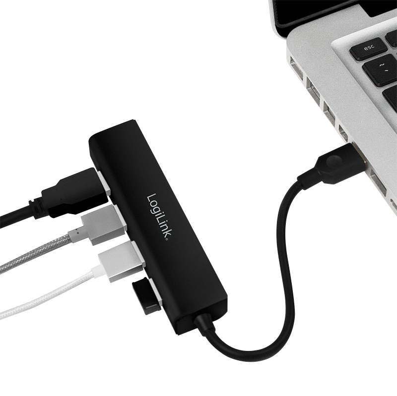 LogiLink UA0295 interface hub USB 3.2 Gen 1 (3.1 Gen 1) Type-A 5000 Mbit/s Black – image 4