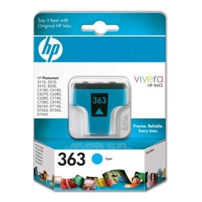 HP 363 Cyan Ink Cartridge with Vivera Ink