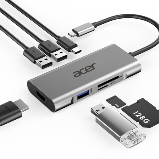 Acer HP.DSCAB.001 laptop dock/port replicator USB 3.2 Gen 1 (3.1 Gen 1) Type-C Silver – image 1