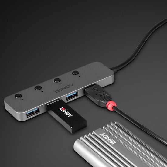 Lindy 4 Port USB 3.2 Type C Hub with On/Off Switches – image 5