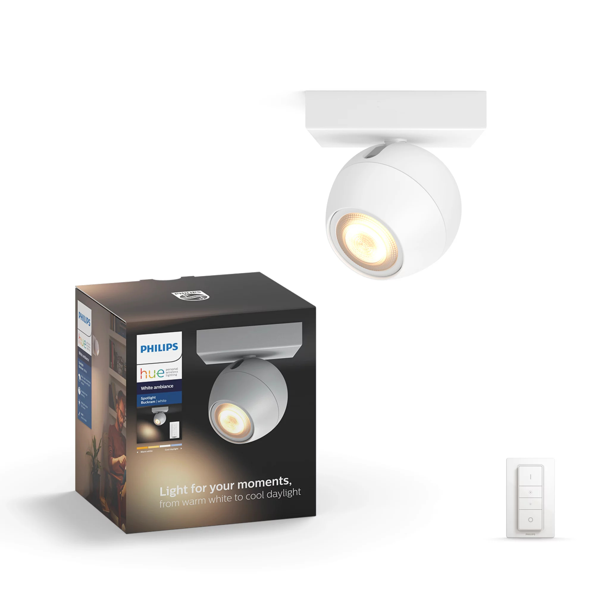 Philips by Signify Philips Hue White ambience Buckram single spotlight – image 1
