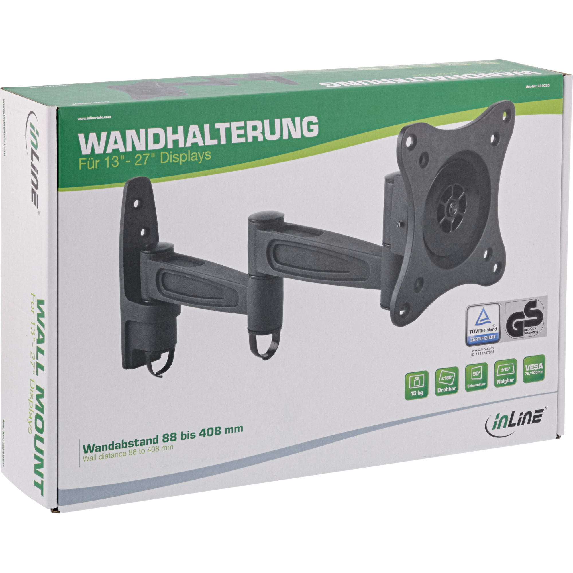 InLine Wall mount, for monitors up to – image 4