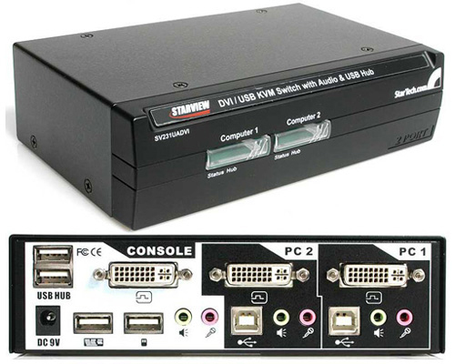 StarTech.com 2 Port DVI + USB KVM Switch with Audio