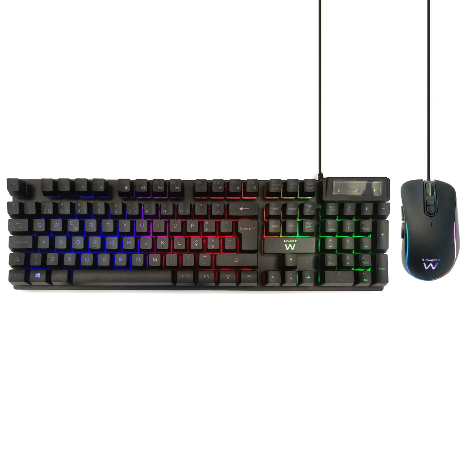 Ewent PL3202 keyboard Mouse included Gaming USB QWERTY Portuguese Black