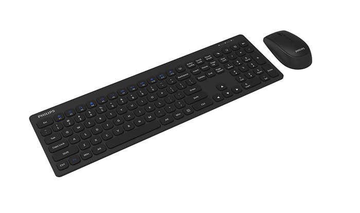 Philips 3000 series SPT6317B/93 keyboard Mouse included Universal RF Wireless QWERTY English Black – image 3