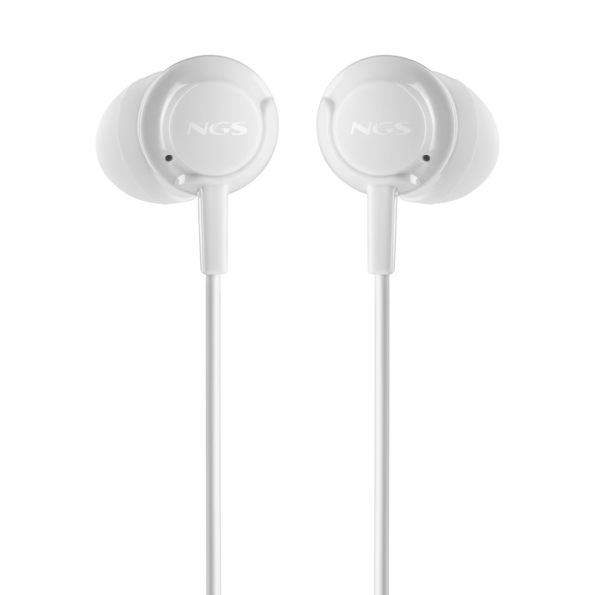 NGS - Auriculares de botón NGS CROSS STEP WHITE con micrófono y control de volumen Conexión USB-C Cable 1,2.