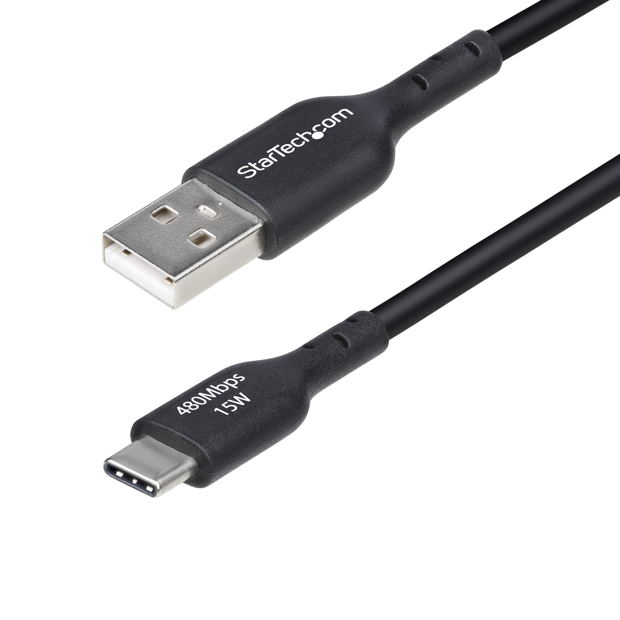 StarTech.com Cavo di Ricarica USB-A a USB-C da 2m - Cavetto di Carica Rapida USB-A a Type-C da 3A, Cavo per Trasferimento Dati