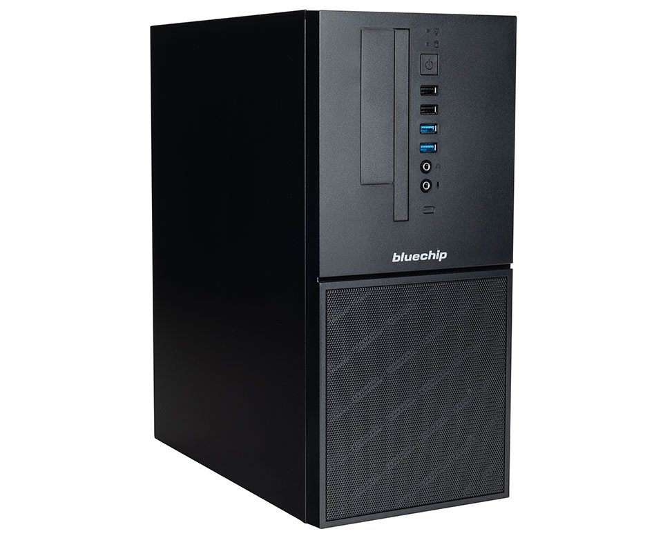 bluechip BUSINESSline T3300 Intel® Core™ i3 i3-14100 16 GB DDR5-SDRAM 500 GB SSD Windows 11 Pro Mini Tower PC Nero
