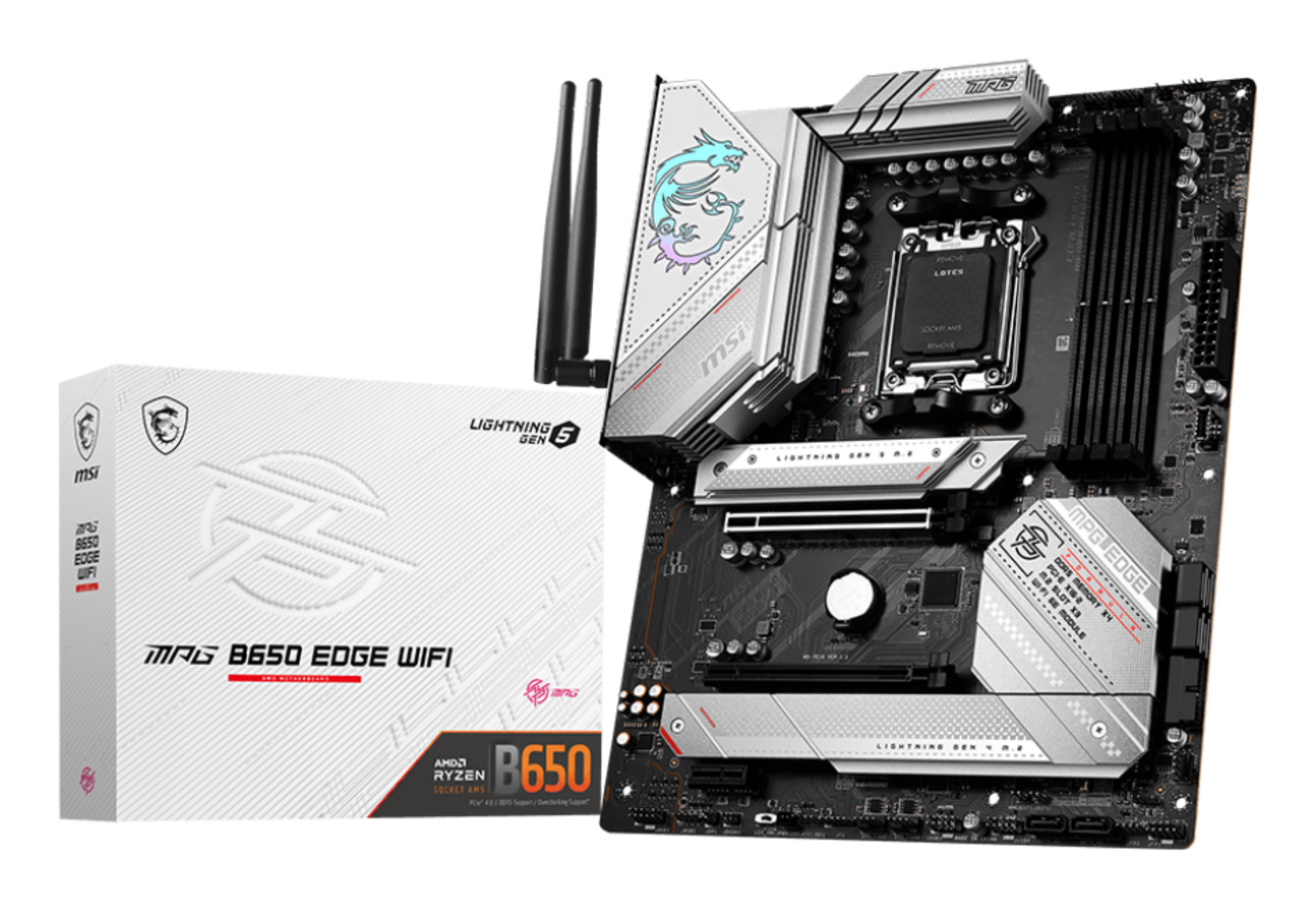 Tarjeta Madre MSI MPG B650 EDGE WIFI - Socket AM5 - 4x DDR5 - 4800/5000/7800+(OC)MHz - HDMI - DisplayPort - USB 2.0/3.2 - ATX - MPG B650 EDGE WIFI