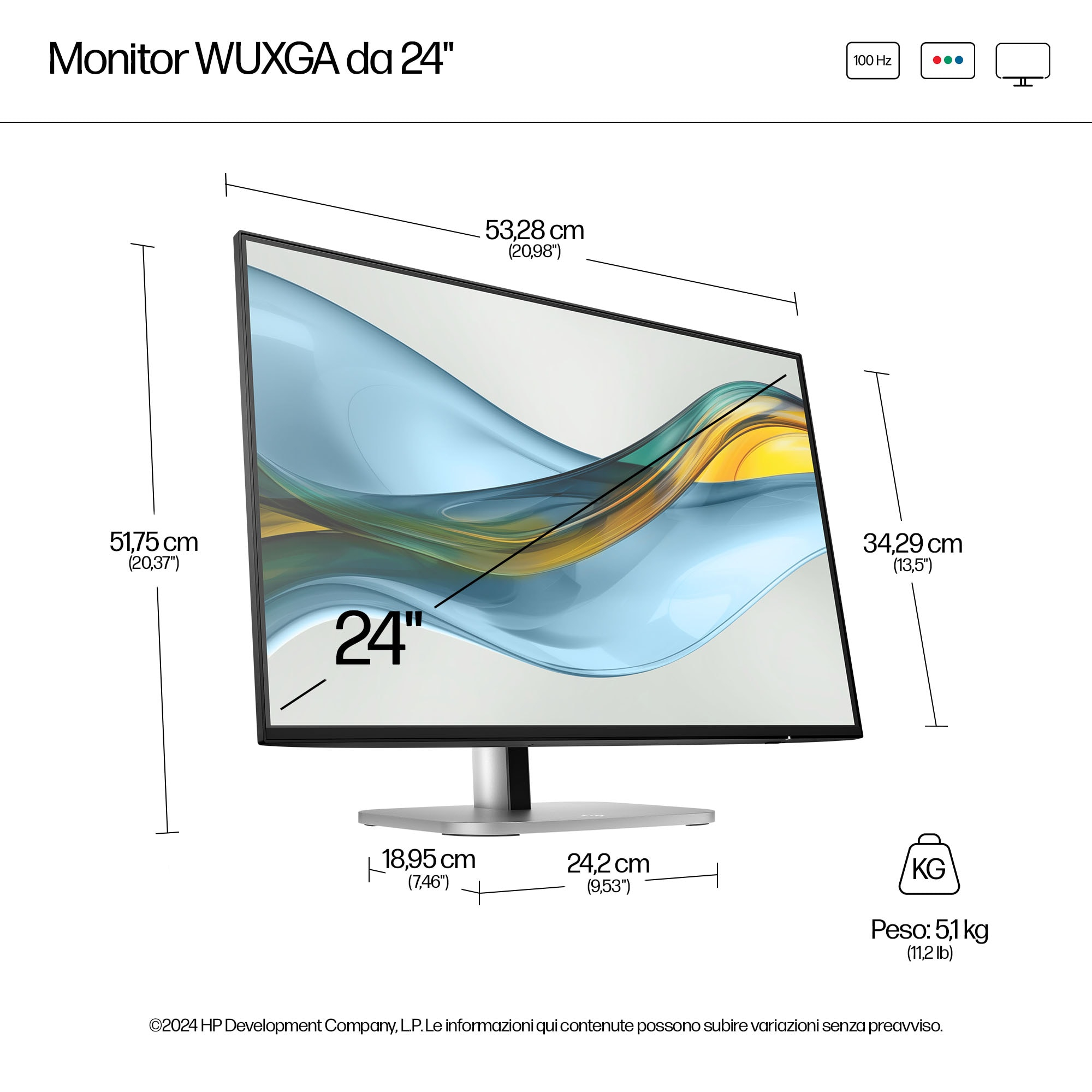 HP HP 524pn - HP Series 5 Pro 24 inch WUXGA Monitor - 524pn. IPS. Anti-glare, Edge-lit WLED - Miniatura 8