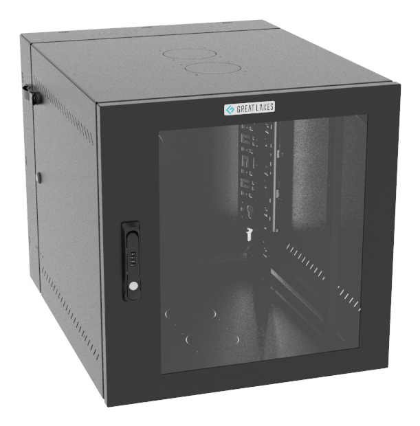 Vertiv VR Rack GL24WMCMP-B-SC-00-CM cabinet 12U Wall mounted Black