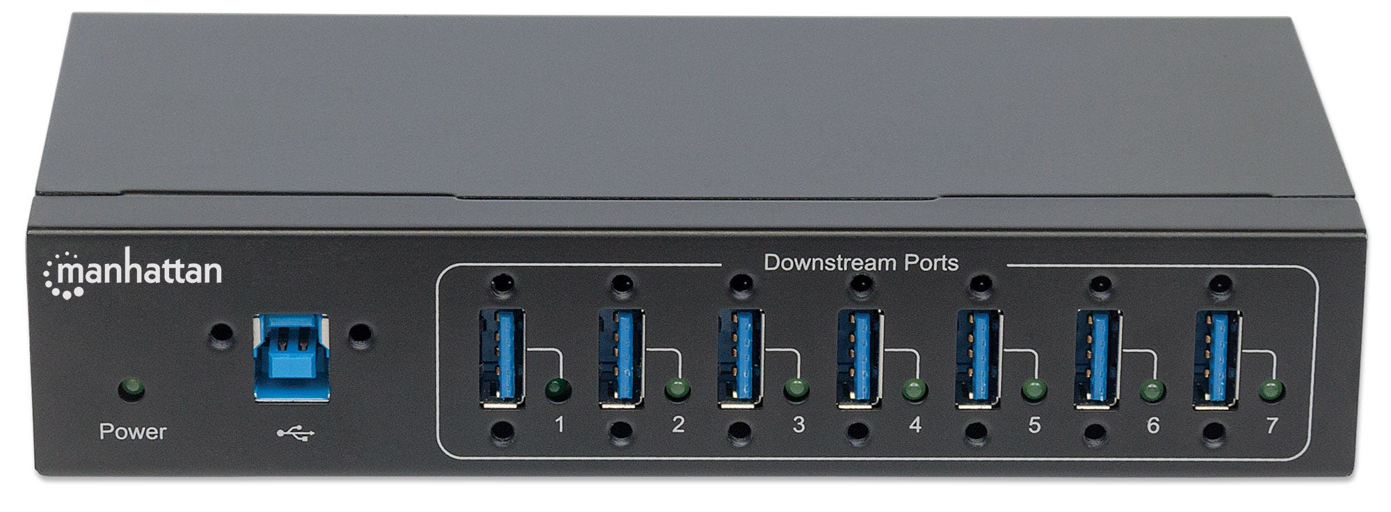 Manhattan USB-A 7-Port Hub Industrial, 7x USB-A Ports, 5 Gbps (USB 3.2 Gen1 aka USB 3.0), 20 kV ESD Protection, A/C, Bus and Terminal-Block Power Options, DIN R – image 4
