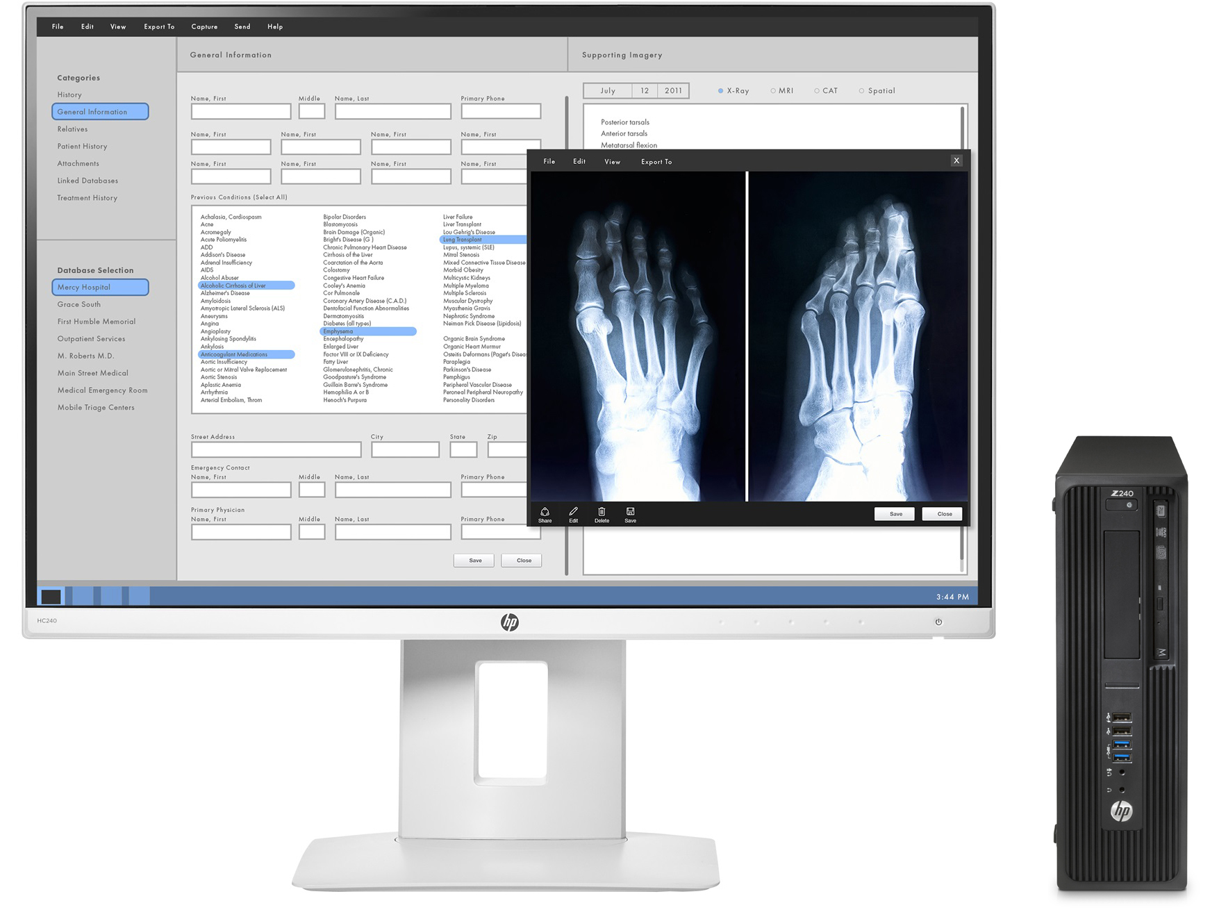 HP Z240 + HC240 Healthcare Edition Display