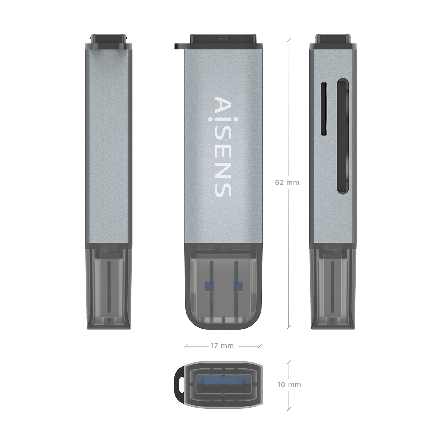 AISENS ASCR-2A09-GR card reader USB 3.2 Gen 1 (3.1 Gen 1) Type-A Grey – image 4