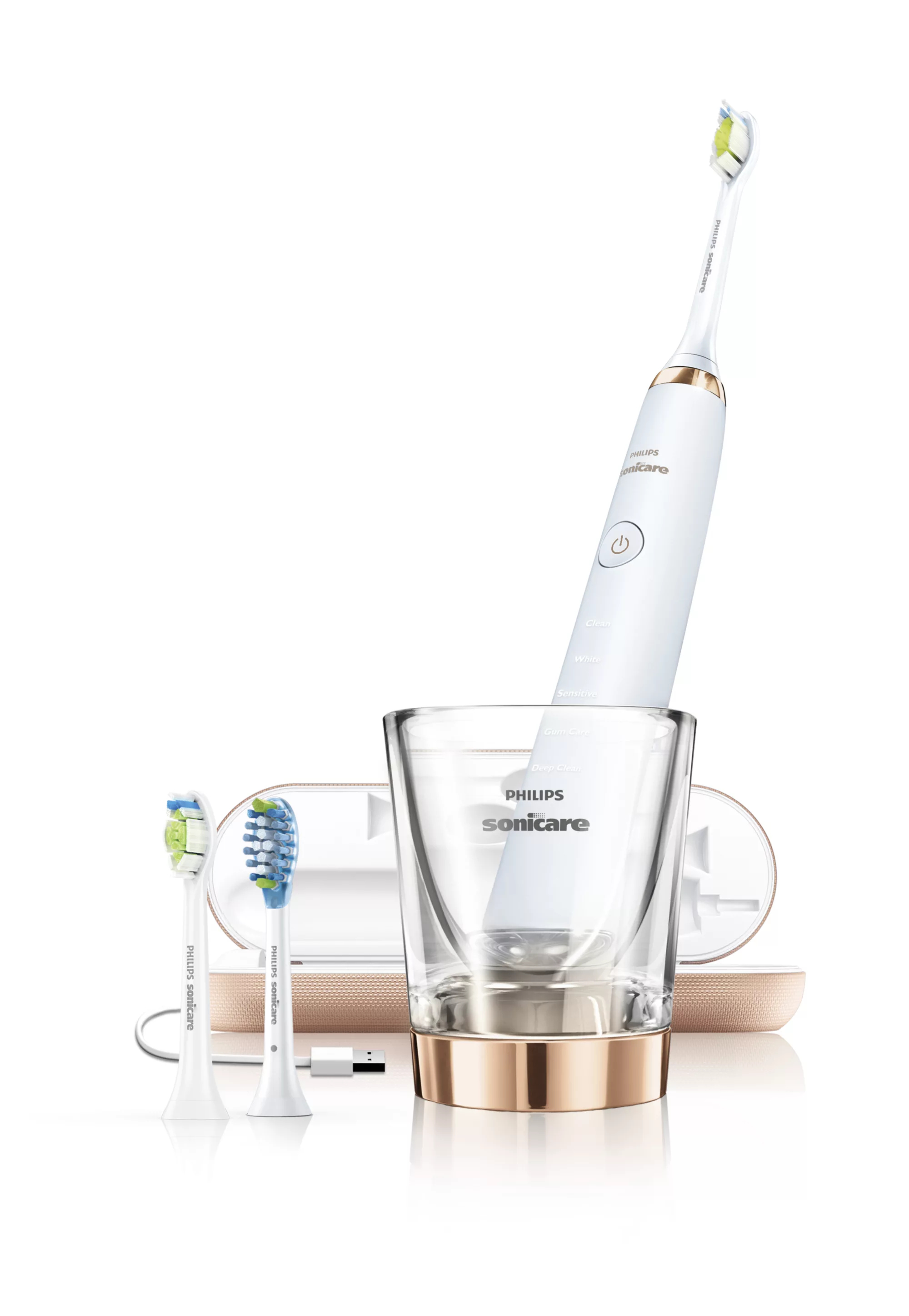 Philips Sonicare DiamondClean HX9393/93R1 electric toothbrush Adult Sonic toothbrush Rose gold, White