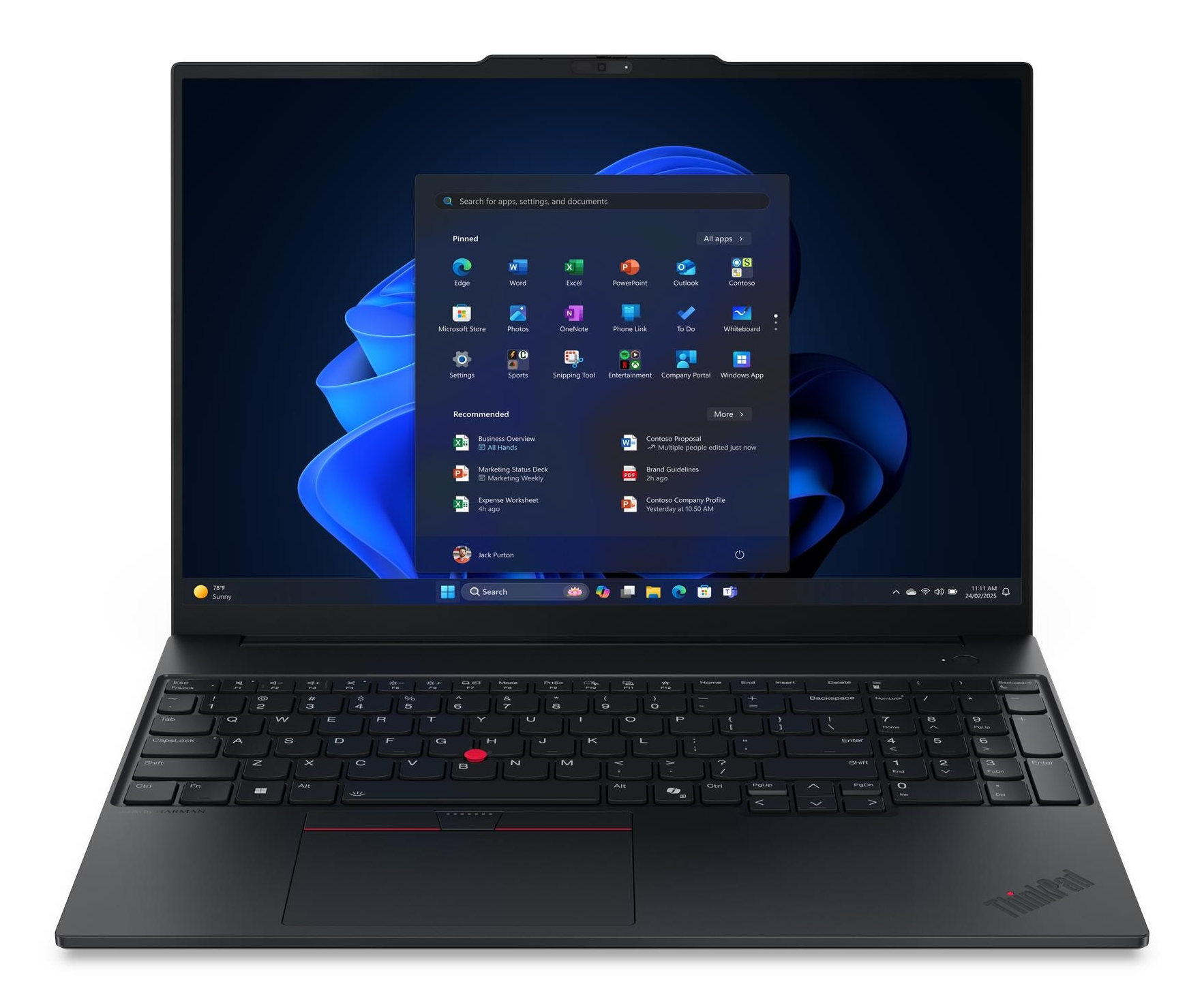 Lenovo ThinkPad E16 Gen 3 (Intel) Intel Core Ultra 7 255H Computer portatile 40,6 cm (16") WQXGA 32 GB DDR5-SDRAM 1 TB SSD Wi-F