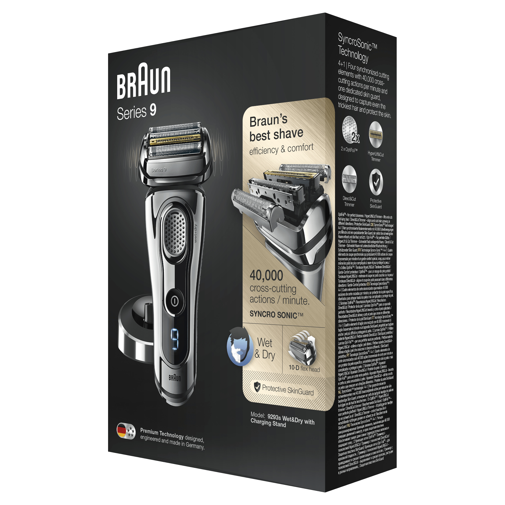 Braun Series 9 Electric Shaver for Men 9293s, Charging Stand and Travel Case - Chrome – image 4