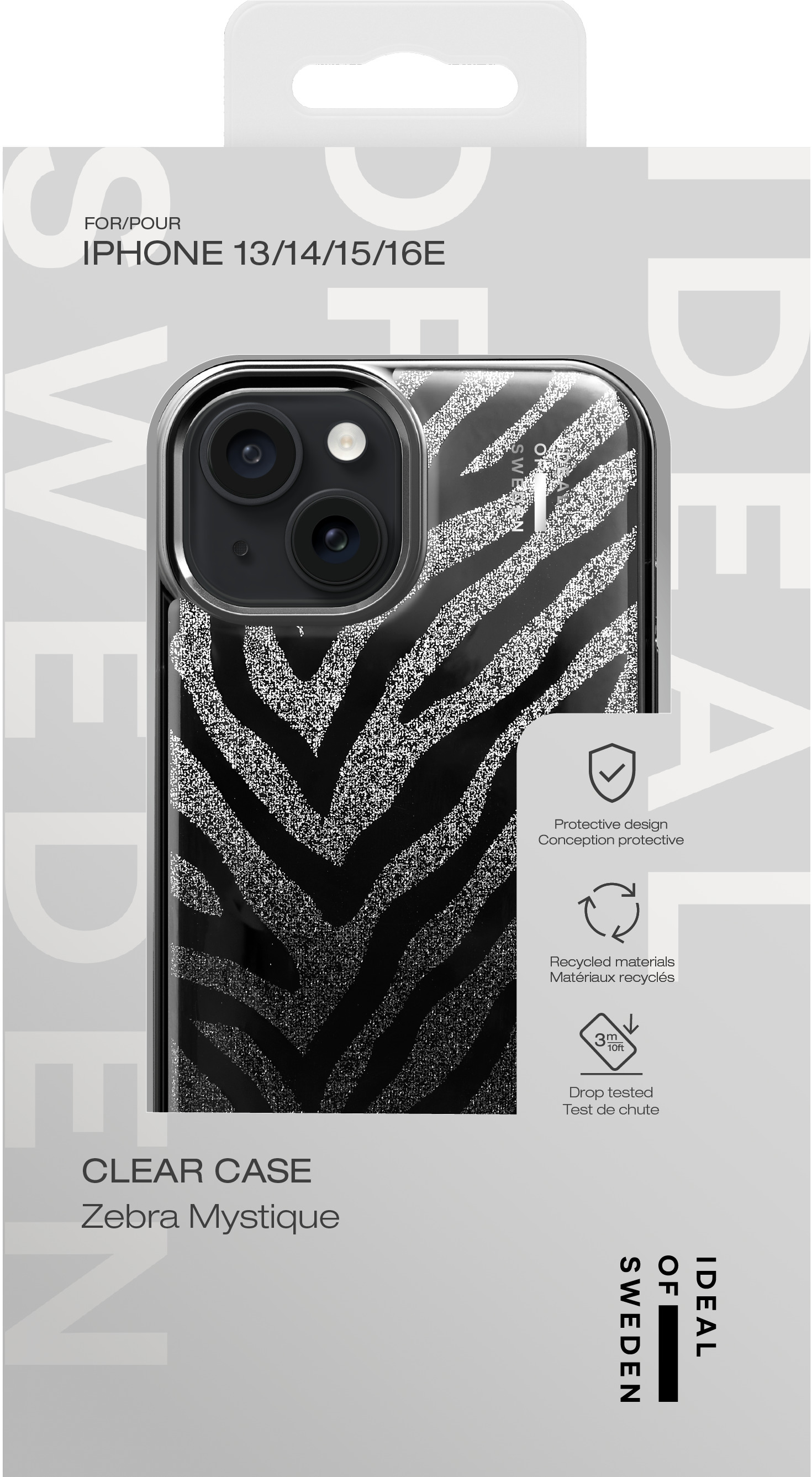 iDeal of Sweden Clear Case iPhone 13 / 14 / 15 / 16e / 17e Zebra Mystique – image 4