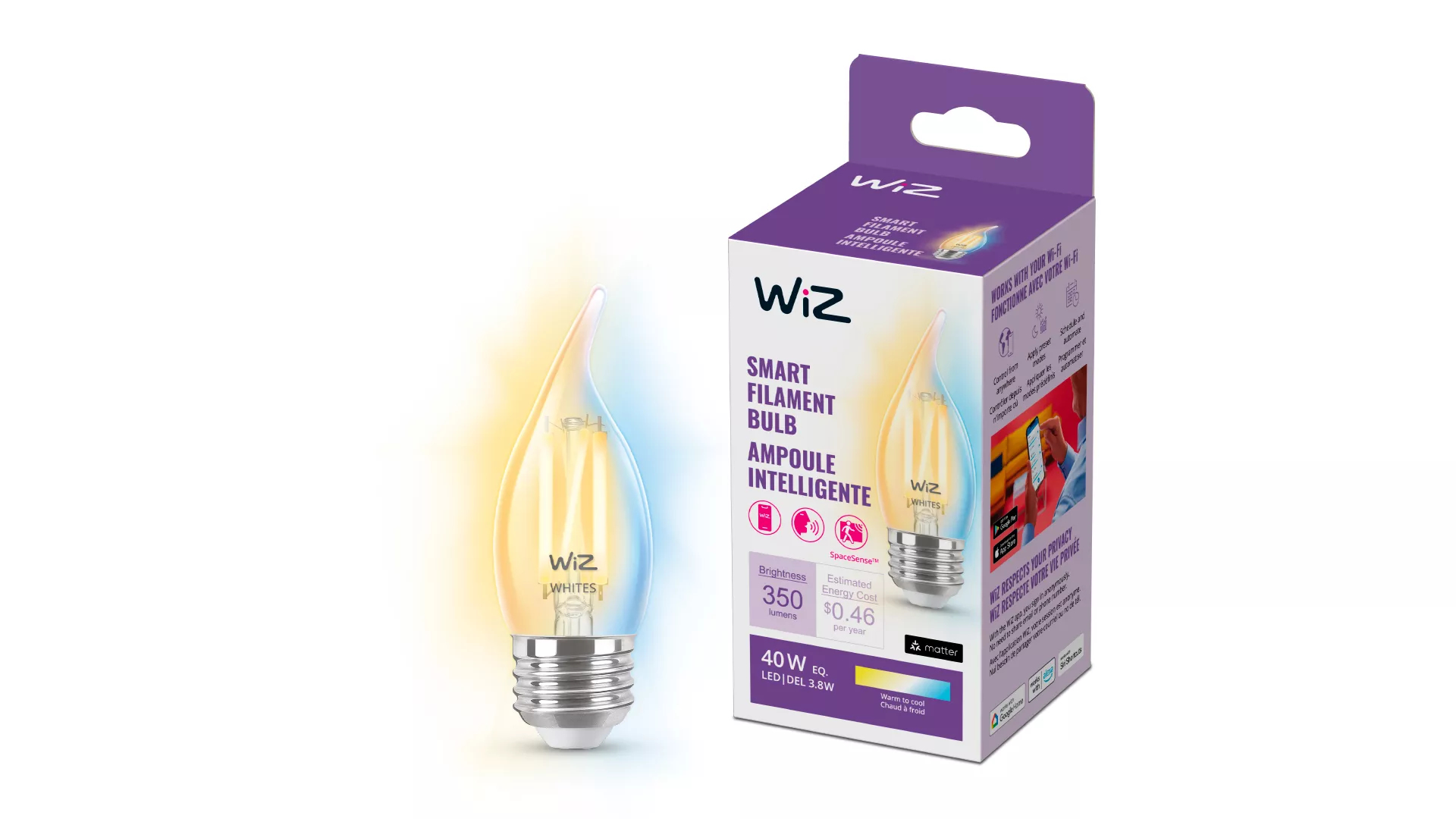 WiZ 046677604059 smart lighting Smart bulb Wi-Fi/Bluetooth – image 2